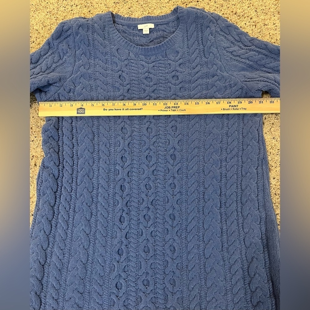 Blue JJill cable knit sweater sz Medium. - Picture 6 of 7